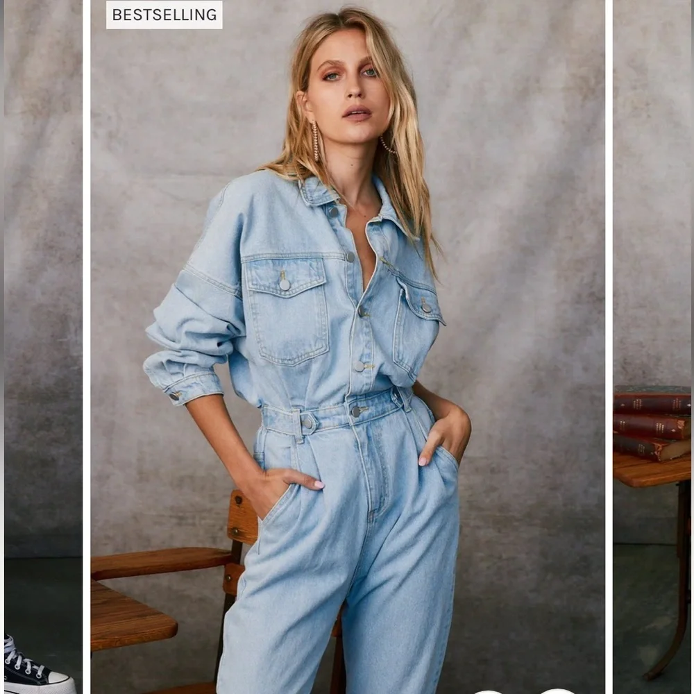 12th Tribe Denim Jumpsuit - Picture 1 of 12